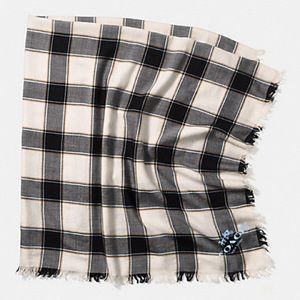 Coach Extra Large Plaid Square Wrap Scarf